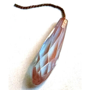 Saphiret Glass Briolette Cut Faceted Victorian Estate Bead Charm Pendant RARE